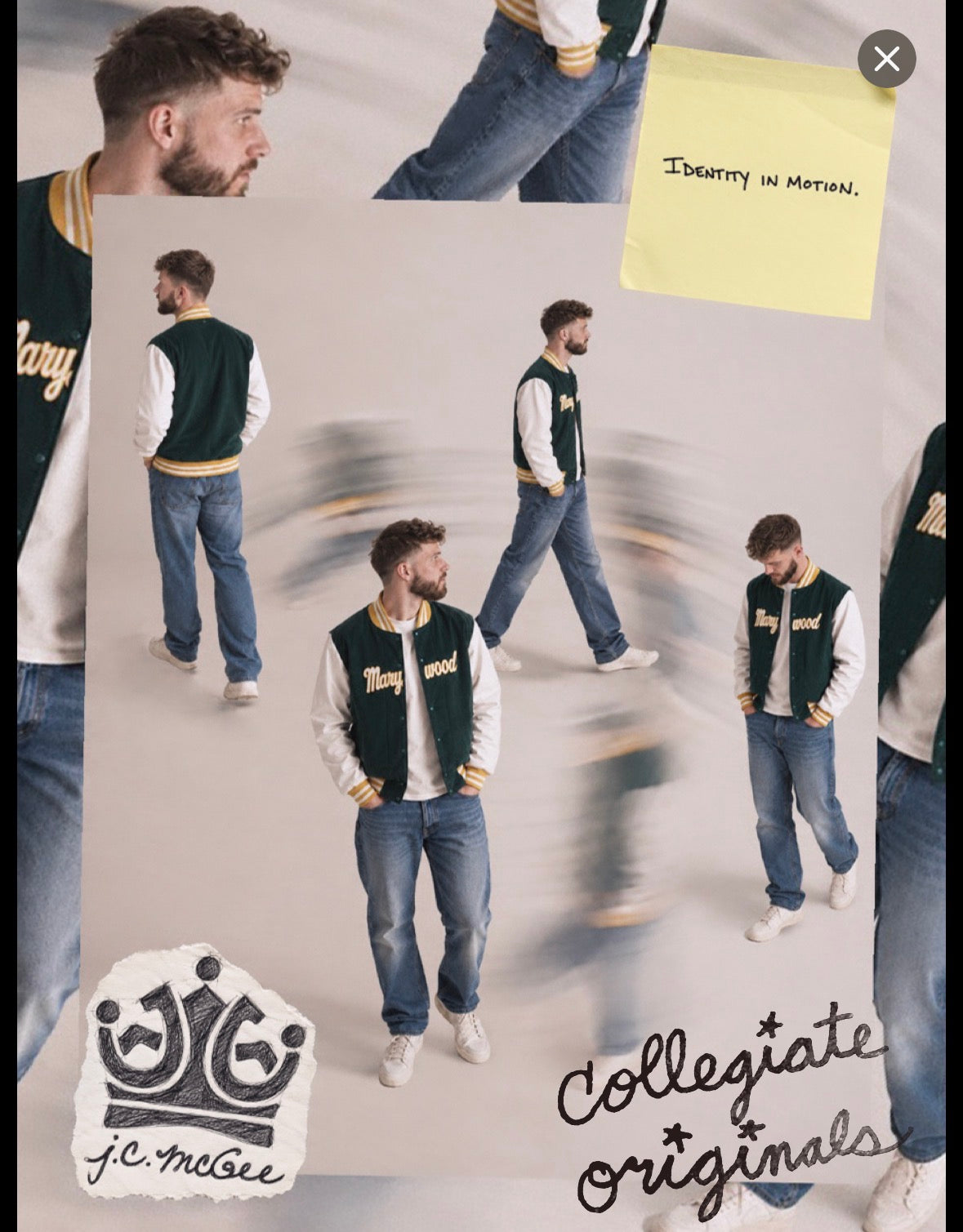 Marywood varsity jacket campaign collage