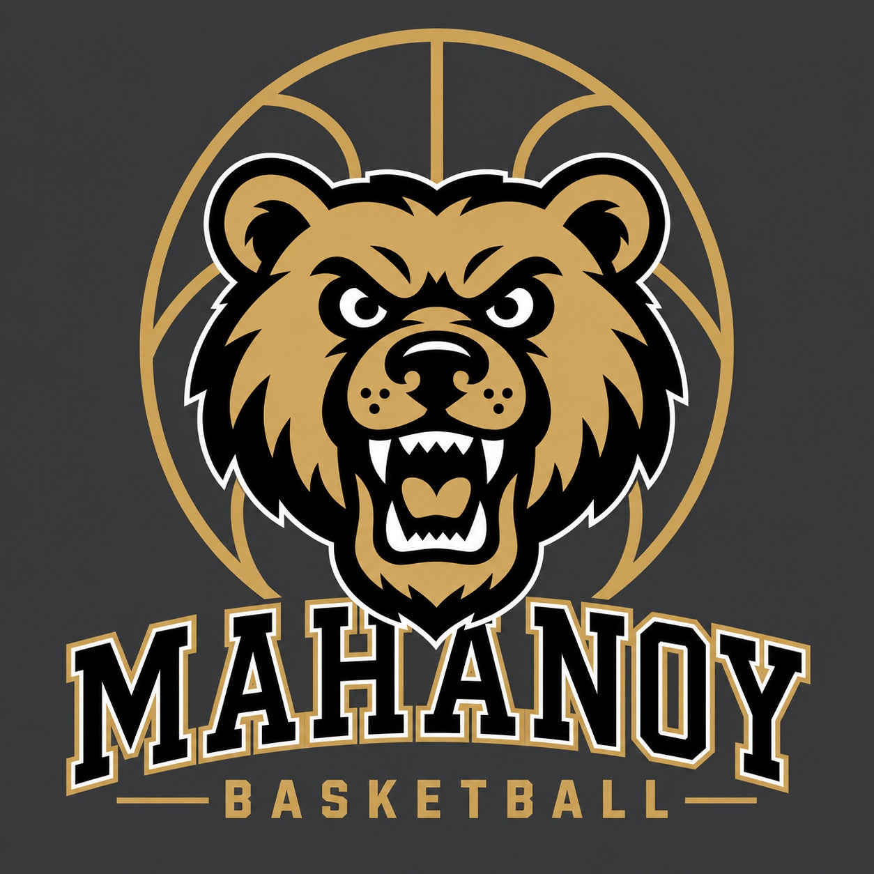 Mahanoy Basketball bear logo